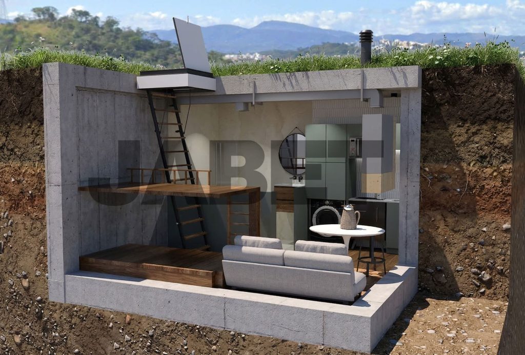 Interior de bunker compacto 4×3