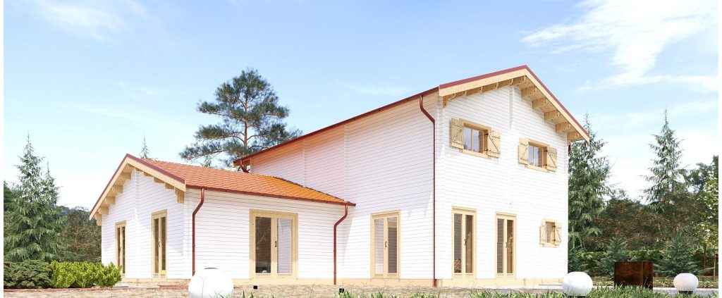 Casa de madeira Duda T5 em pinho nórdico