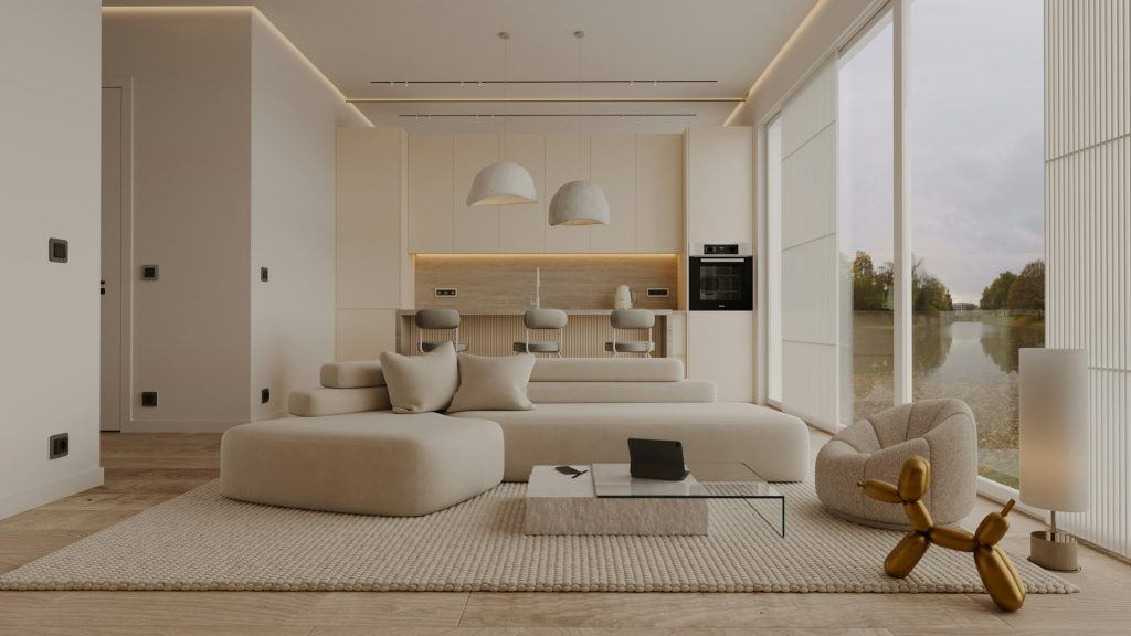 Sala luminosa em piso térreo